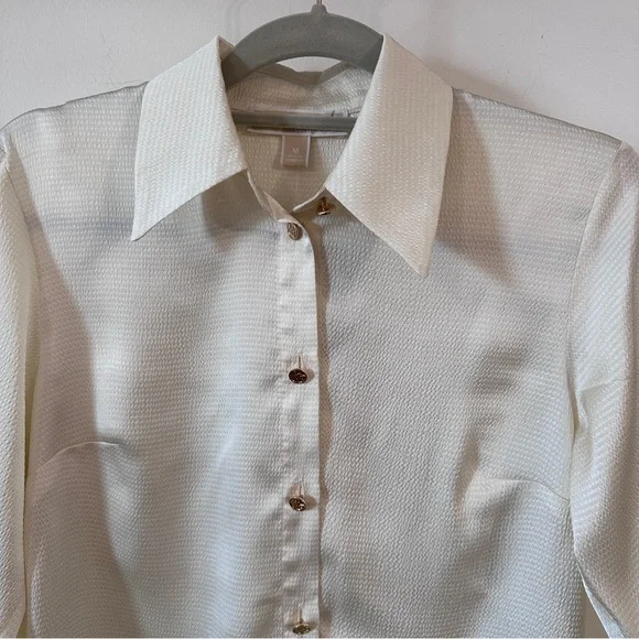 MICHAEL KORS | Women’s Long Sleeve Satin Button Down Shirt size Small - Picture 3 of 8
